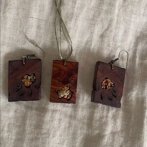 Lichen & Wood Necklace & Earrings Set